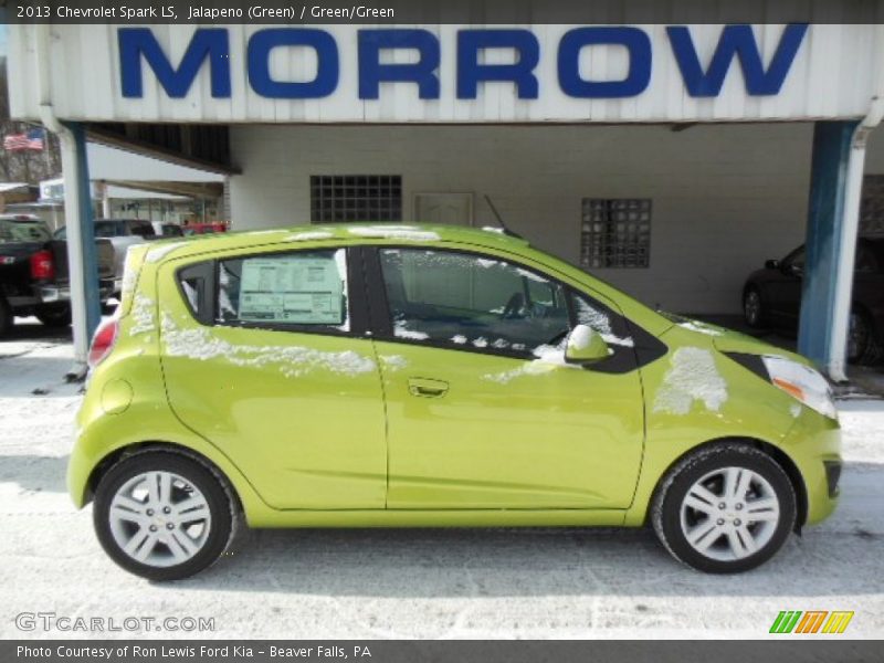 Jalapeno (Green) / Green/Green 2013 Chevrolet Spark LS