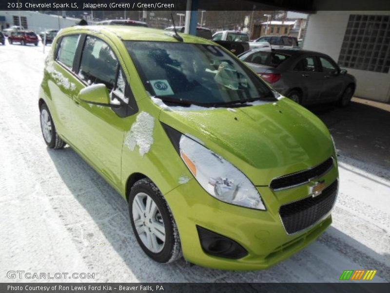 Jalapeno (Green) / Green/Green 2013 Chevrolet Spark LS