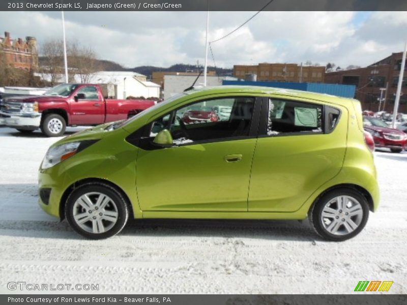 Jalapeno (Green) / Green/Green 2013 Chevrolet Spark LS