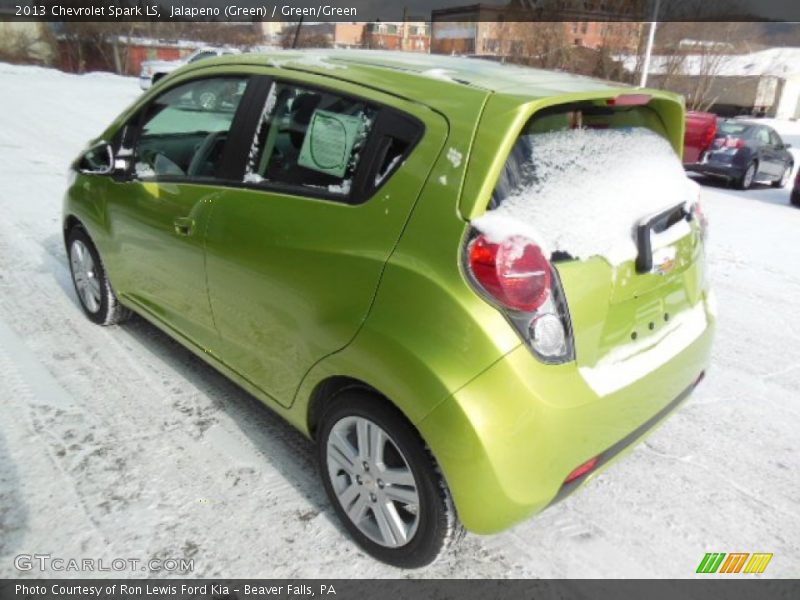 Jalapeno (Green) / Green/Green 2013 Chevrolet Spark LS