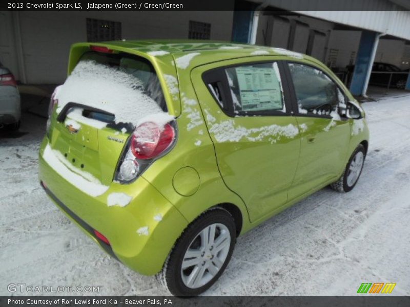 Jalapeno (Green) / Green/Green 2013 Chevrolet Spark LS