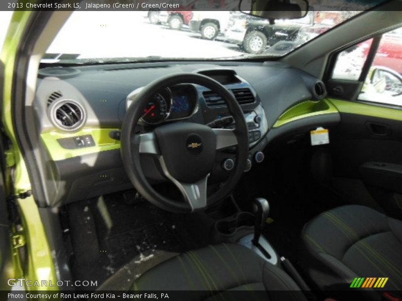 Jalapeno (Green) / Green/Green 2013 Chevrolet Spark LS