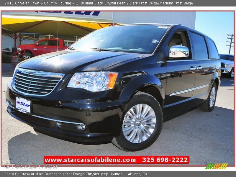 Brilliant Black Crystal Pearl / Dark Frost Beige/Medium Frost Beige 2013 Chrysler Town & Country Touring - L
