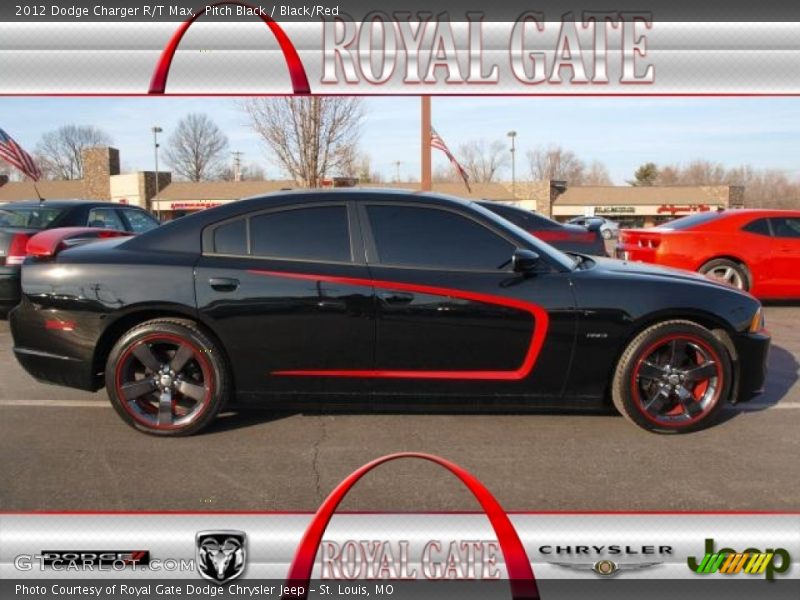 Pitch Black / Black/Red 2012 Dodge Charger R/T Max