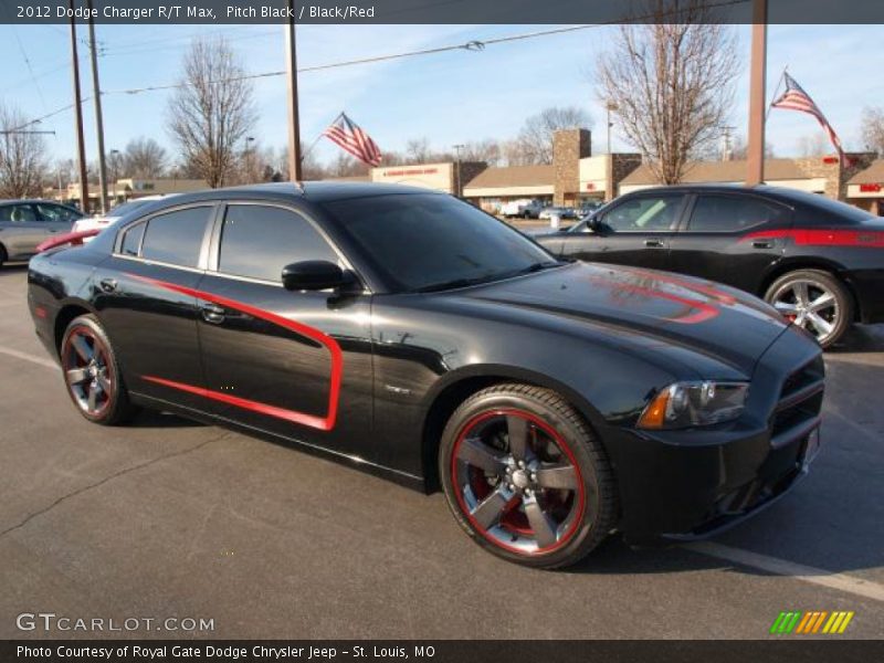 Pitch Black / Black/Red 2012 Dodge Charger R/T Max