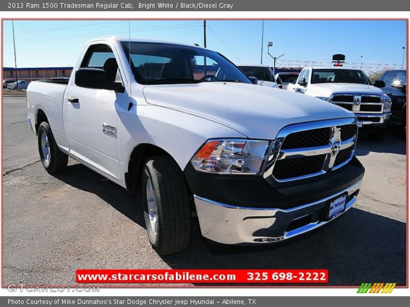 Bright White / Black/Diesel Gray 2013 Ram 1500 Tradesman Regular Cab