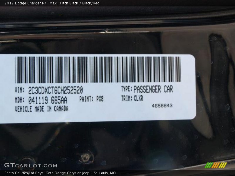 Pitch Black / Black/Red 2012 Dodge Charger R/T Max