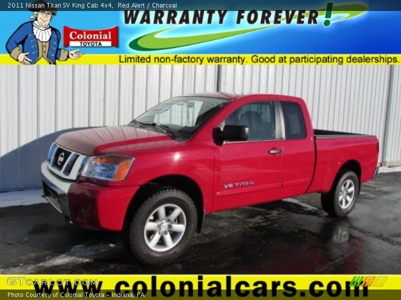 Red Alert / Charcoal 2011 Nissan Titan SV King Cab 4x4