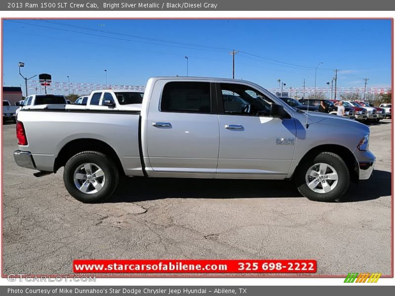 Bright Silver Metallic / Black/Diesel Gray 2013 Ram 1500 SLT Crew Cab