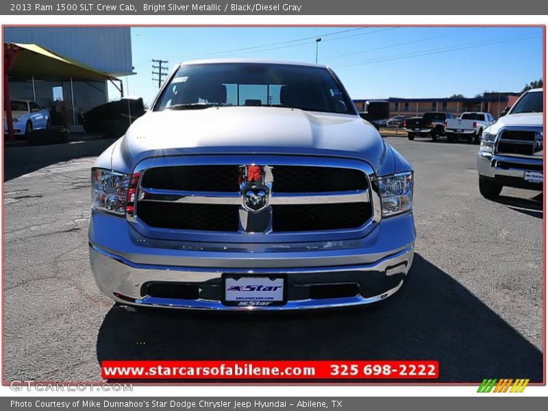 Bright Silver Metallic / Black/Diesel Gray 2013 Ram 1500 SLT Crew Cab