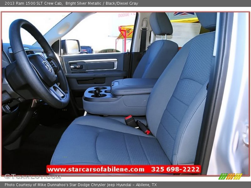 Bright Silver Metallic / Black/Diesel Gray 2013 Ram 1500 SLT Crew Cab