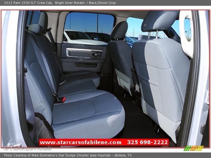 Bright Silver Metallic / Black/Diesel Gray 2013 Ram 1500 SLT Crew Cab