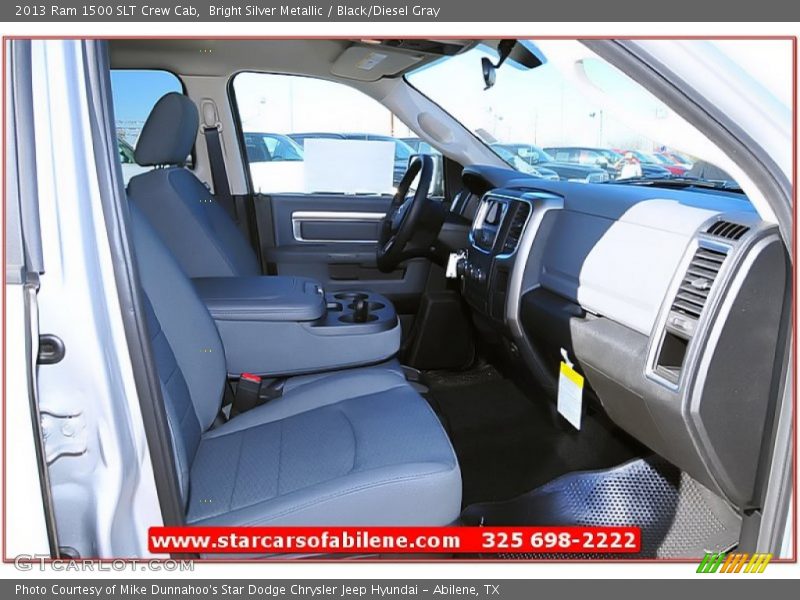 Bright Silver Metallic / Black/Diesel Gray 2013 Ram 1500 SLT Crew Cab