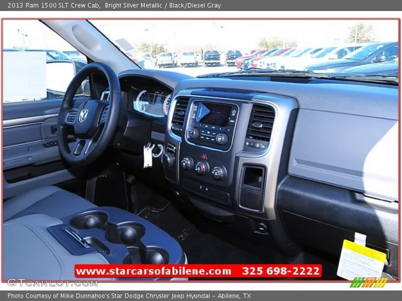 Bright Silver Metallic / Black/Diesel Gray 2013 Ram 1500 SLT Crew Cab