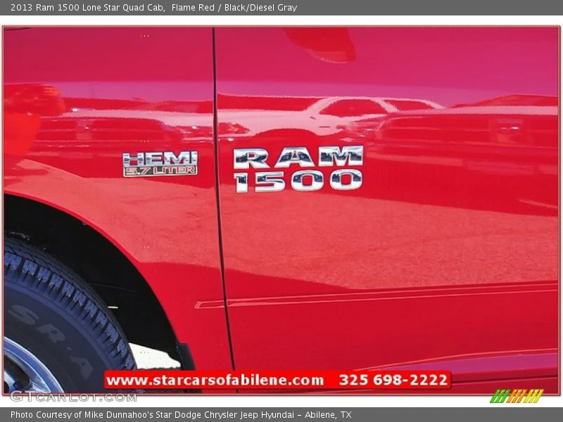 Flame Red / Black/Diesel Gray 2013 Ram 1500 Lone Star Quad Cab