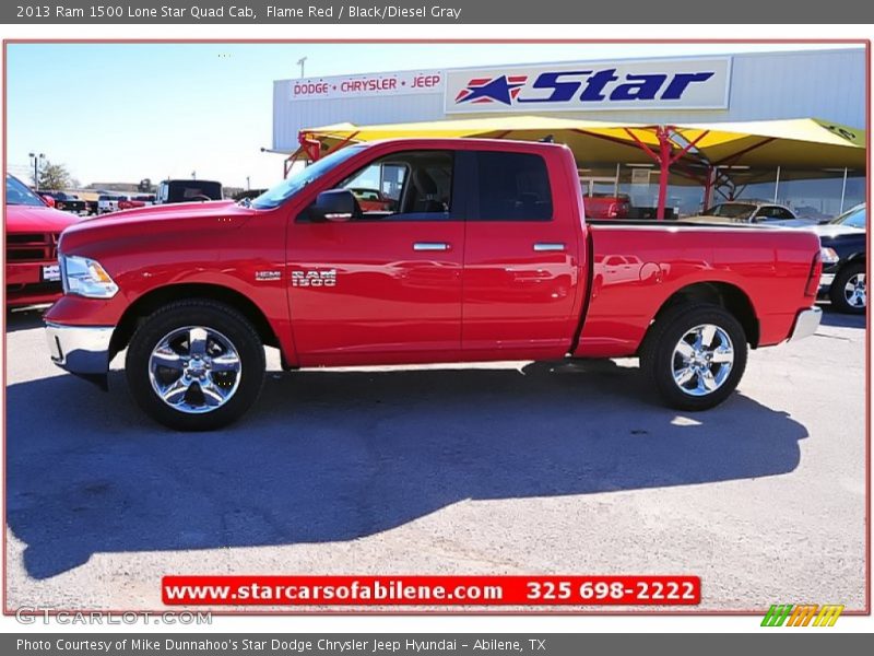 Flame Red / Black/Diesel Gray 2013 Ram 1500 Lone Star Quad Cab