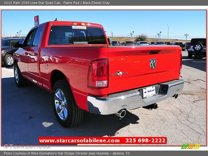 Flame Red / Black/Diesel Gray 2013 Ram 1500 Lone Star Quad Cab