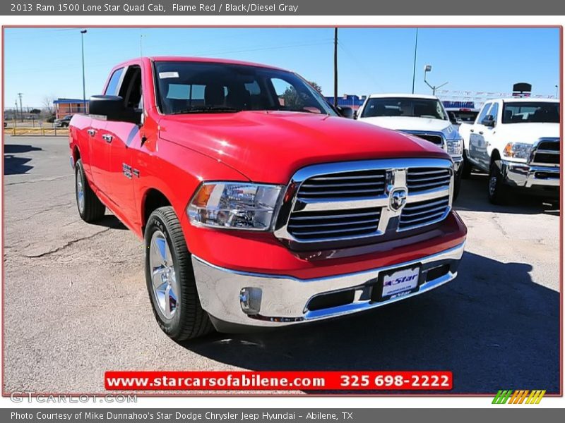 Flame Red / Black/Diesel Gray 2013 Ram 1500 Lone Star Quad Cab