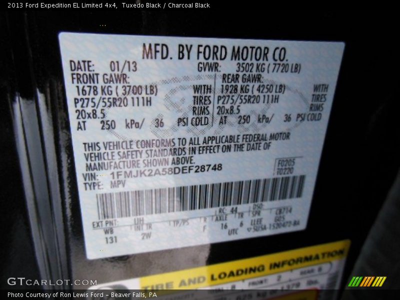 Tuxedo Black / Charcoal Black 2013 Ford Expedition EL Limited 4x4