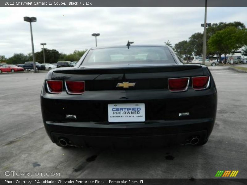 Black / Black 2012 Chevrolet Camaro LS Coupe