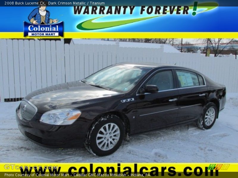 Dark Crimson Metallic / Titanium 2008 Buick Lucerne CX
