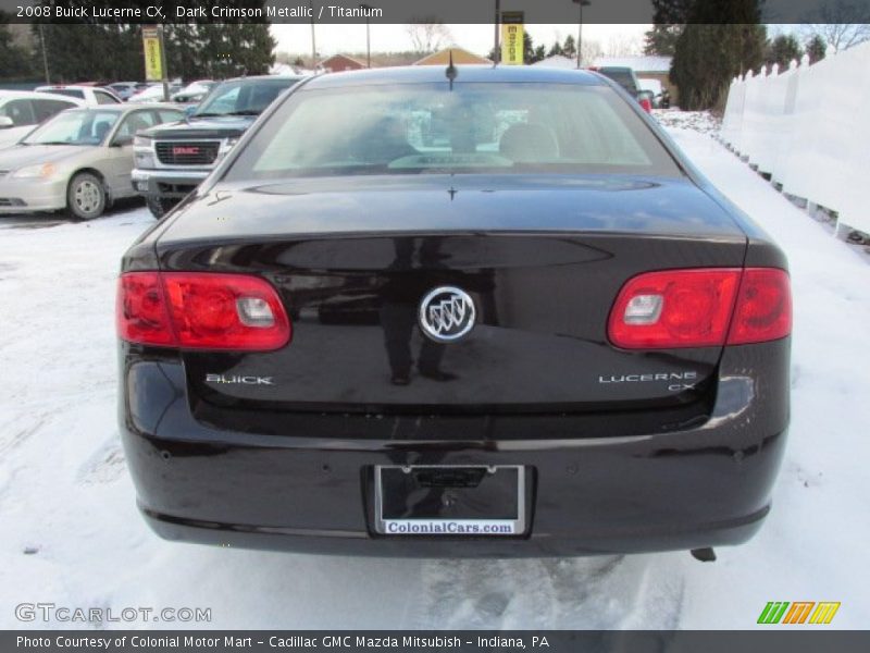 Dark Crimson Metallic / Titanium 2008 Buick Lucerne CX