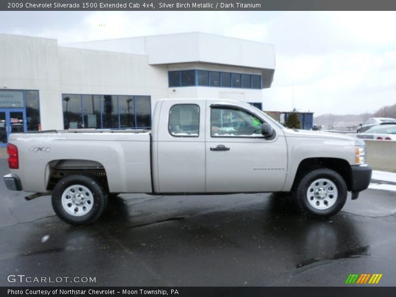 Silver Birch Metallic / Dark Titanium 2009 Chevrolet Silverado 1500 Extended Cab 4x4