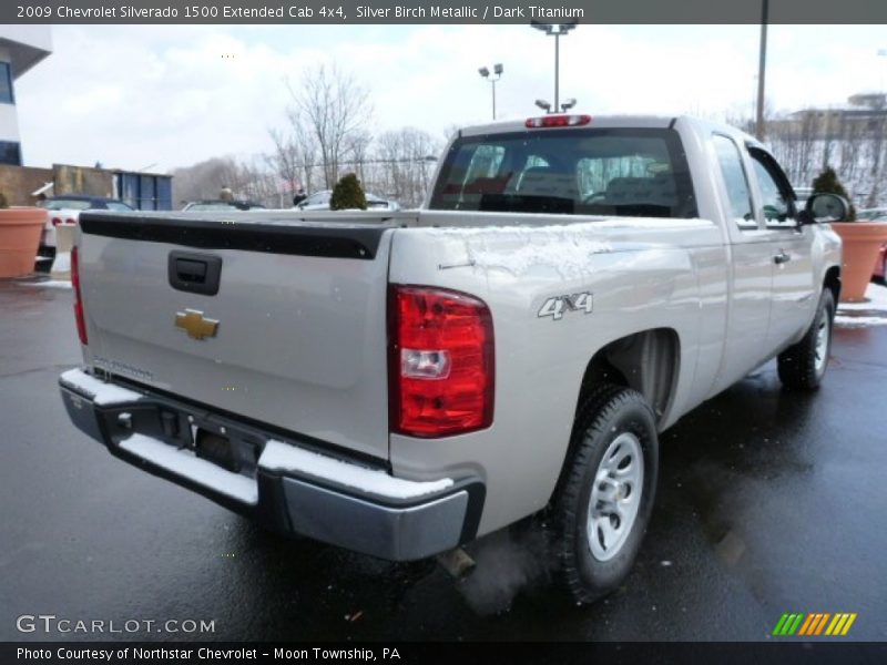 Silver Birch Metallic / Dark Titanium 2009 Chevrolet Silverado 1500 Extended Cab 4x4