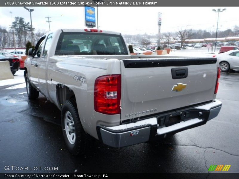 Silver Birch Metallic / Dark Titanium 2009 Chevrolet Silverado 1500 Extended Cab 4x4