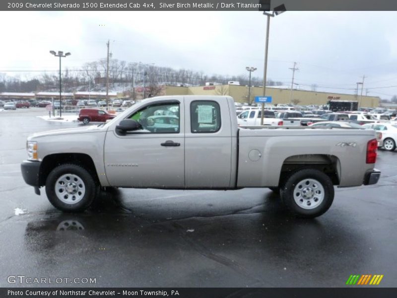 Silver Birch Metallic / Dark Titanium 2009 Chevrolet Silverado 1500 Extended Cab 4x4