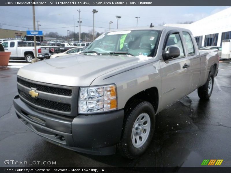 Silver Birch Metallic / Dark Titanium 2009 Chevrolet Silverado 1500 Extended Cab 4x4