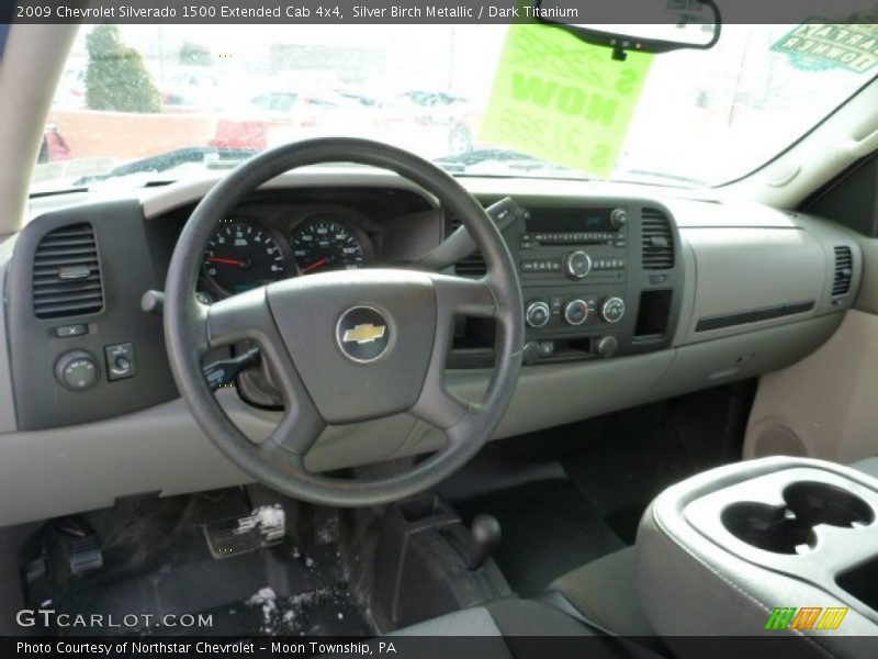 Silver Birch Metallic / Dark Titanium 2009 Chevrolet Silverado 1500 Extended Cab 4x4