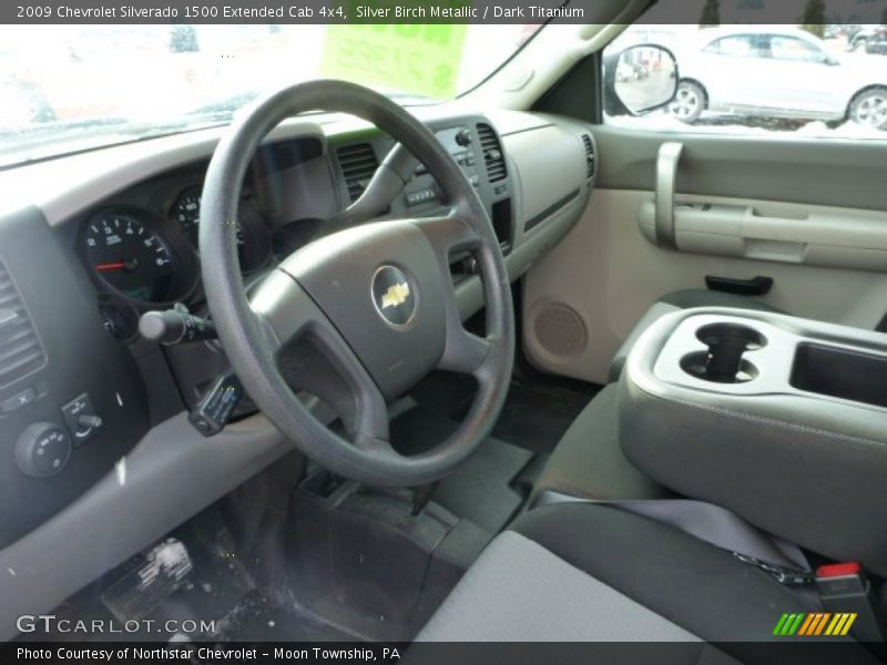 Silver Birch Metallic / Dark Titanium 2009 Chevrolet Silverado 1500 Extended Cab 4x4