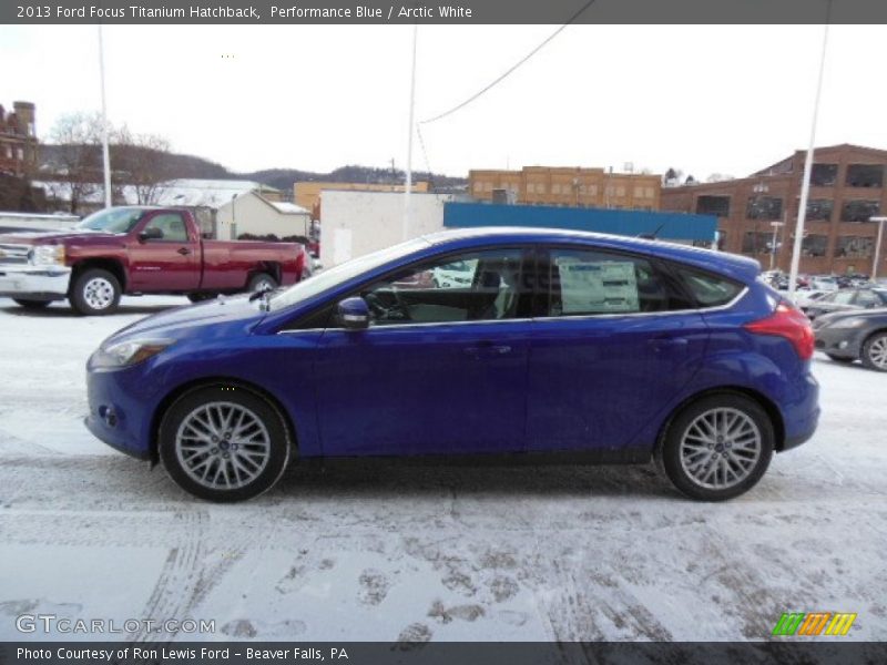 Performance Blue / Arctic White 2013 Ford Focus Titanium Hatchback