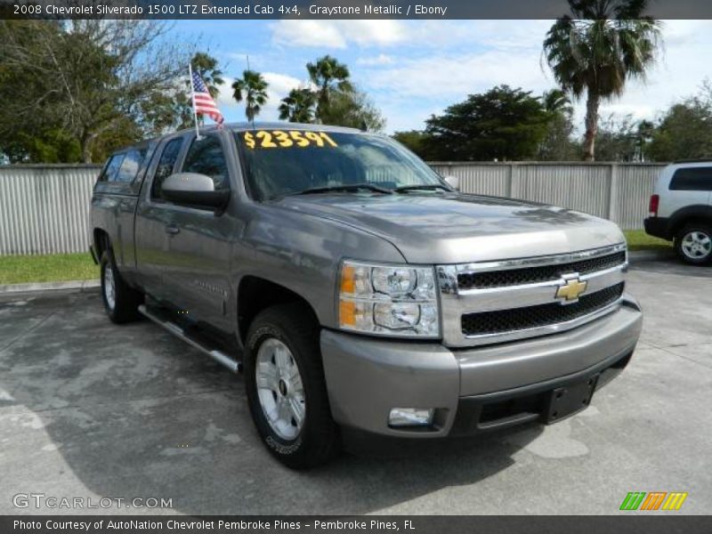 Graystone Metallic / Ebony 2008 Chevrolet Silverado 1500 LTZ Extended Cab 4x4
