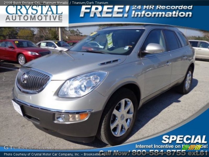 Platinum Metallic / Titanium/Dark Titanium 2008 Buick Enclave CXL