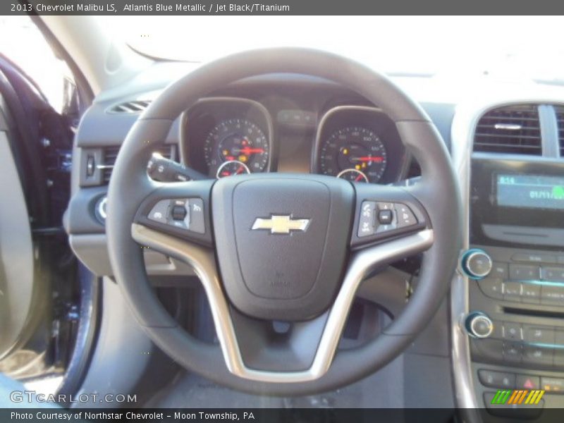 Atlantis Blue Metallic / Jet Black/Titanium 2013 Chevrolet Malibu LS