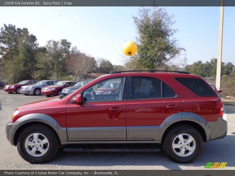 Spicy Red / Gray 2008 Kia Sorento EX