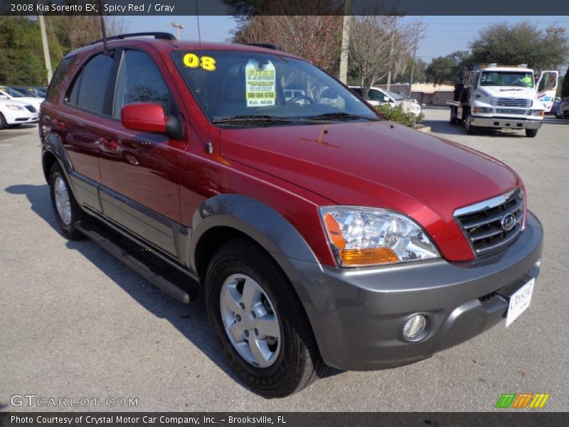Spicy Red / Gray 2008 Kia Sorento EX