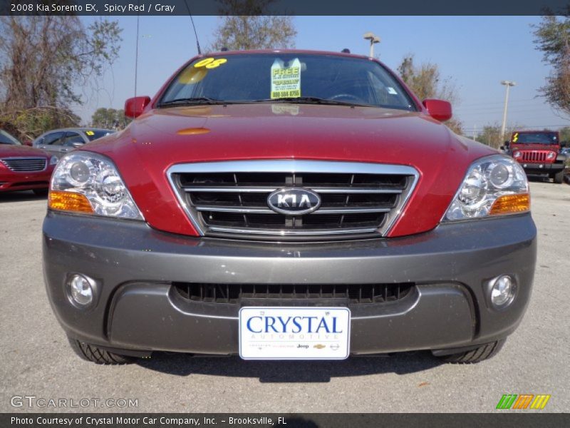 Spicy Red / Gray 2008 Kia Sorento EX
