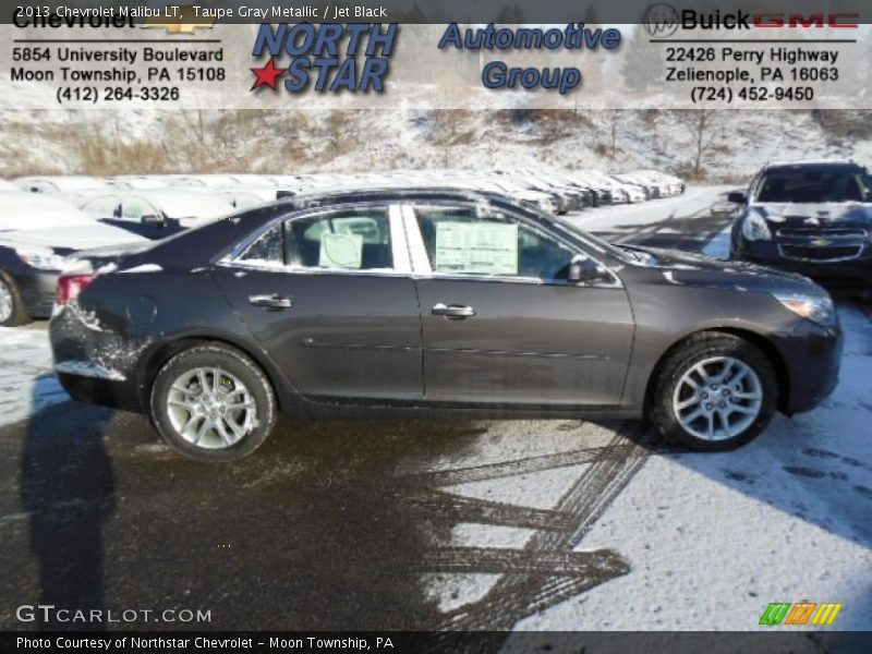 Taupe Gray Metallic / Jet Black 2013 Chevrolet Malibu LT