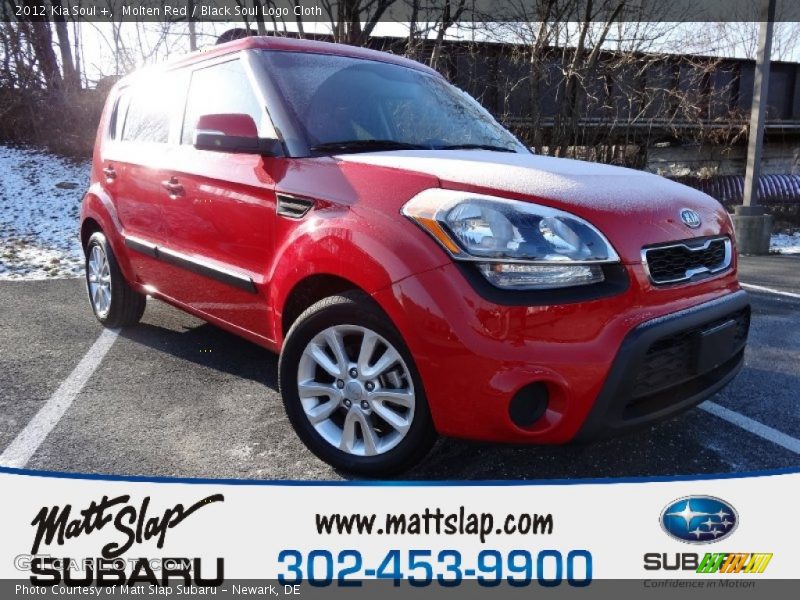 Molten Red / Black Soul Logo Cloth 2012 Kia Soul +