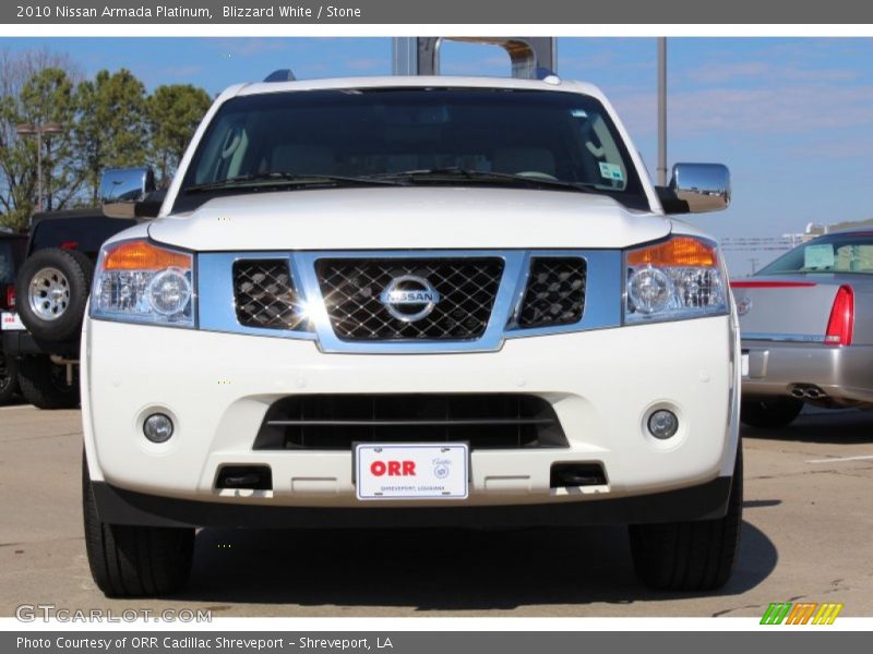 Blizzard White / Stone 2010 Nissan Armada Platinum