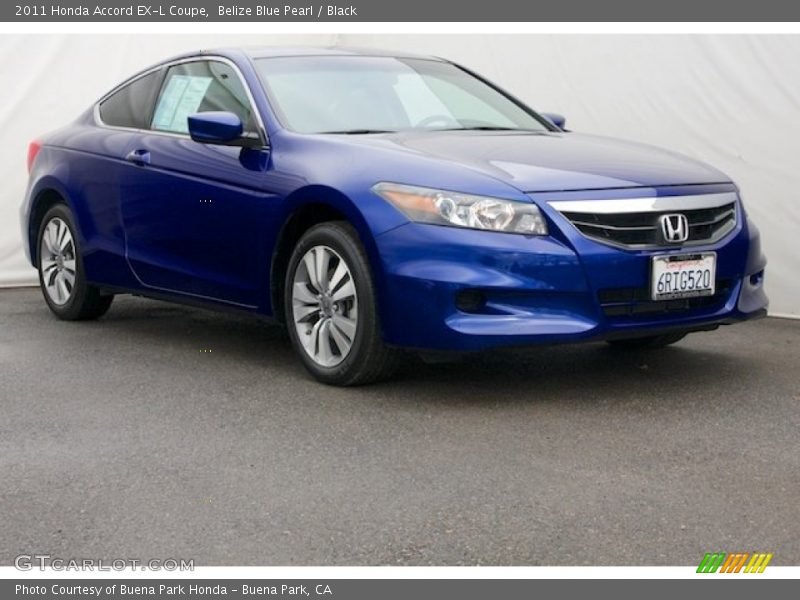 Belize Blue Pearl / Black 2011 Honda Accord EX-L Coupe