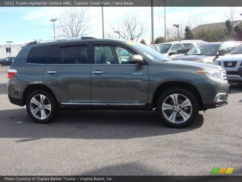 Cypress Green Pearl / Sand Beige 2012 Toyota Highlander Limited 4WD