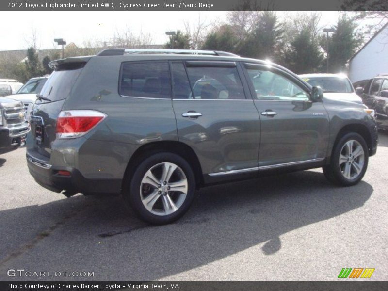 Cypress Green Pearl / Sand Beige 2012 Toyota Highlander Limited 4WD