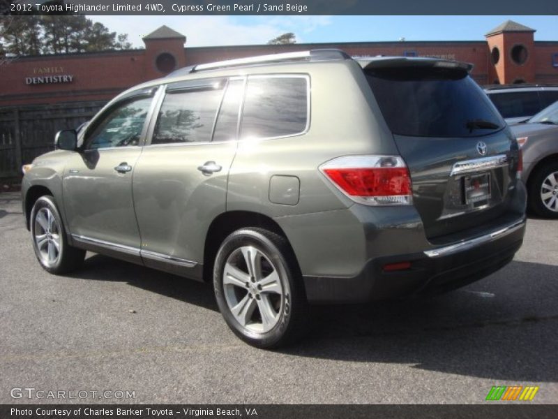 Cypress Green Pearl / Sand Beige 2012 Toyota Highlander Limited 4WD