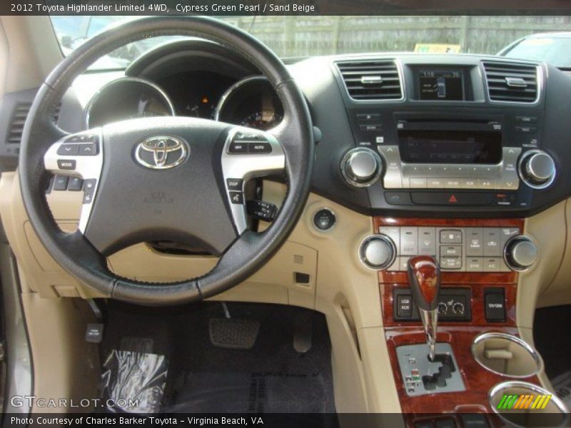 Cypress Green Pearl / Sand Beige 2012 Toyota Highlander Limited 4WD