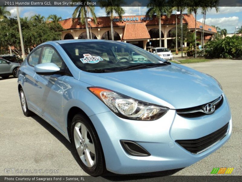 Blue Sky Metallic / Beige 2011 Hyundai Elantra GLS