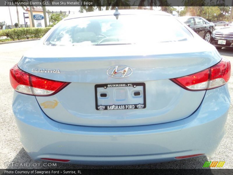 Blue Sky Metallic / Beige 2011 Hyundai Elantra GLS